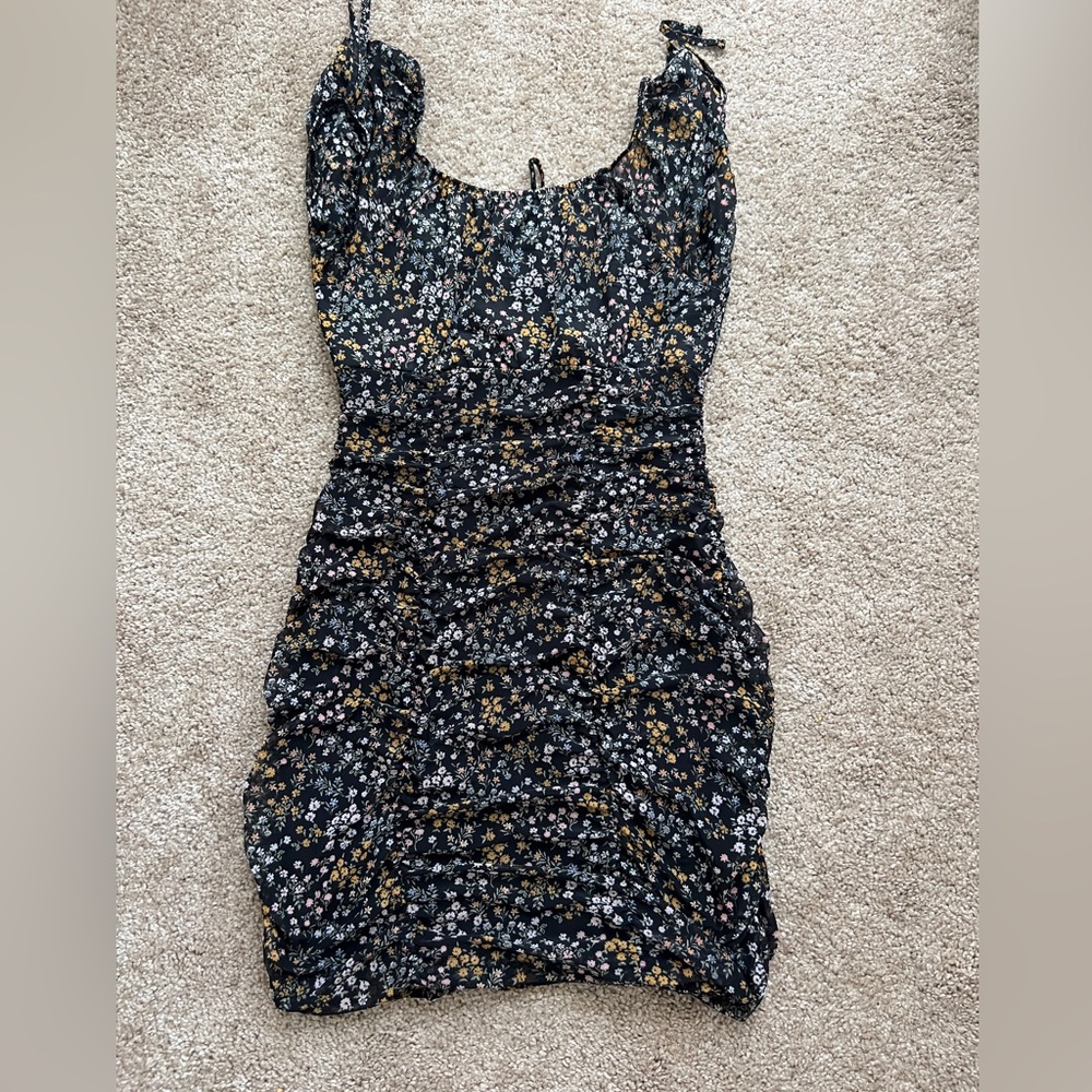 Floral Mini Ruched Dress - Picture 2 of 3